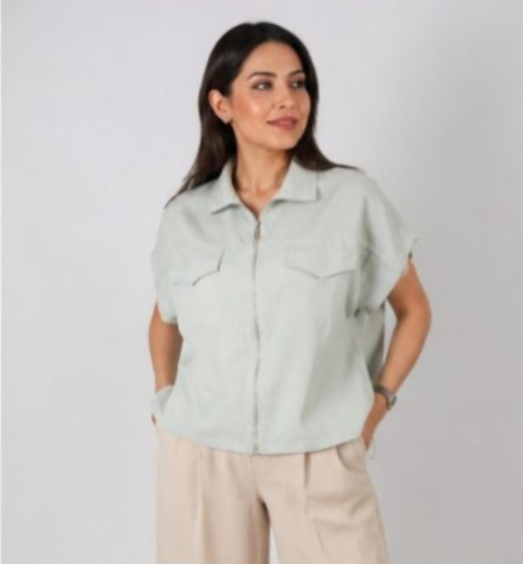 وست لینن زنانه آزاد آرسنا رنگ سبز و آبئ